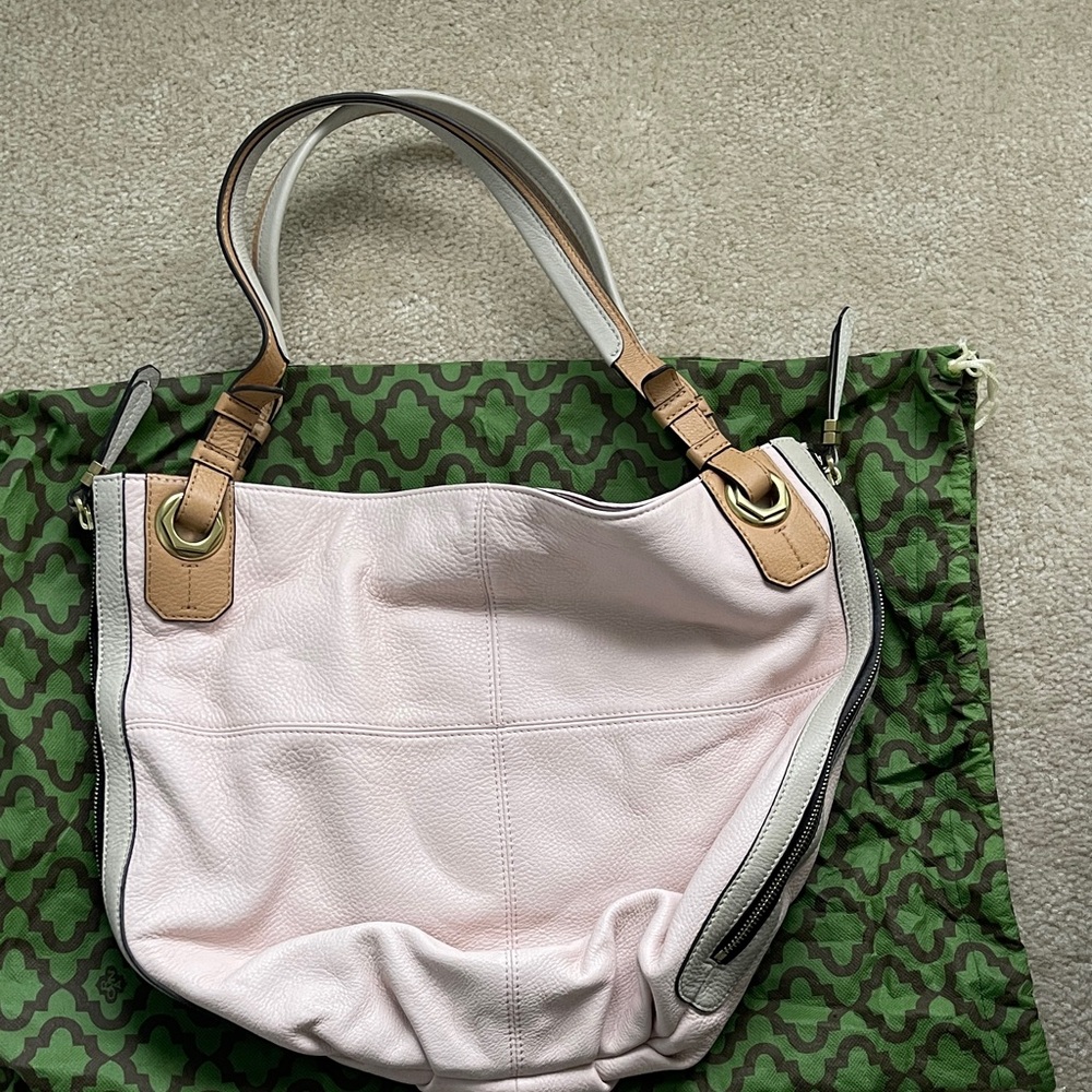 Chic Pink and Tan Oryany Hobo Bag